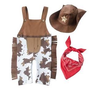 lot 1251 image: LXKIKMM Baby Cowboy Cowgirl Outfit Rodeo Halloween Costume, 3-6 Months - Retail $20