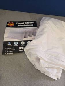lot 1252 image: Queen Sized Waterproof Pillow Cases - Retail $0