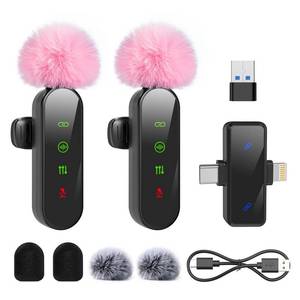 lot 1270 image: ZealSound Mini Microphone for iPhone with LED Display,Wireless Lavalier Mic with USB-CLightningUSB - Noise Reduction & Echo Effect,6 Windscreen Furry Muff Mics for TikTok,Podcast,ASMR,YouTube Videos