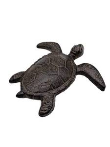 lot 1275 image: Comfy Hour Heavy Duty Cast Iron Sea Turtle Figurine, Decorative Ocean Turtle Statue for Garden, Patio & Beach House Decor, Vintage Brown Coastal Accent for Bathroom & Office, 1 pc - Retail $20