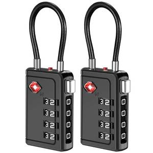 lot 1279 image: Puroma TSA Approved Luggage Travel Locks with Open Alert Indicator, 4 Digit Combination Resettable Code Zinc Alloy Lock for Suitcase, Backpack, Bag, Toolbox, Locker (2 Pack, Black) - Retail $1,871