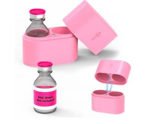 lot 1310 image: 30ml BAC Water Vial Case, Storage Holder for 30ml BAC Water for PeptidesPortable & Protective, Shockproof Travel Organizer with Secure Fit, Durable Hard Shell Case for Fridge (Pink, 2 Slots) - Retail $0