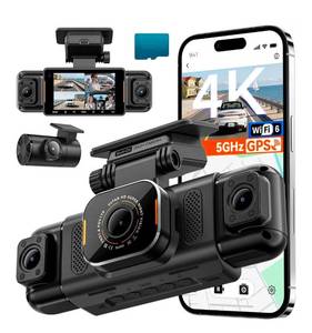 lot 1314 image: N5 PRO 4K 4 Channel Dash Cam, 360° All-Around View, 1080P Rear and Inside, 5G WiFi 6 - Up to 10MBs, Built-in GPS, 8 IR Night Vision, G-Sensor, 24H Parking Mode - Retail $140