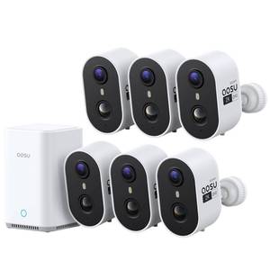 lot 1317 image: aosu 2K Battery Security Cameras Wireless Outdoor System, 6-Cam-Kit - Retail $220