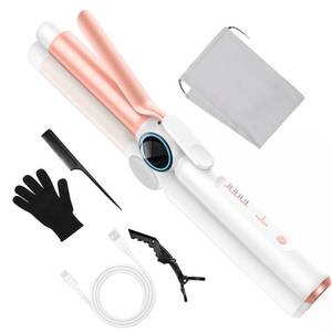 lot 1322 image: Cordless Curling Iron 9000 mAhUSB Rechargeable, 4 Temps Setting Cordless Hair Curlers, 280°F-400°F Travel Cordless Curling Wand, Wireless Ceramic Hair Styling Tools Hot Rollers Hair Curlers - Retail $42