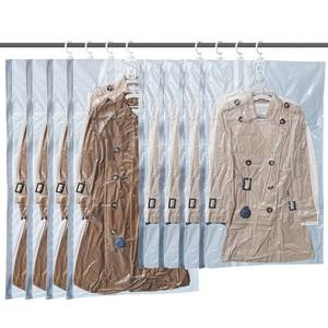 lot 1328 image: Vacbird Hanging Vacuum Storage Bags for Clothing 8 Pack Hanging Vacuum Seal Bags for Clothing Suit Bags Closet Storage, Hanging Plastic Clothes Cover for Coat, Dress, Fur, Shirt - Retail $40