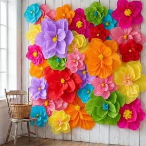 lot 1338 image: Humyoun Giant Paper Flowers Artificial Large Paper Flower Decoration for Handcrafted Wall Backdrop Christmas Mexican Wedding Graduation Bridal Shower Birth Party Supplies(Mexican Fiesta,24 Pcs) - Retail $38