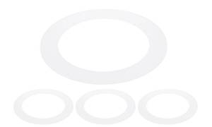 lot 1352 image: PATIKIL 4 ID 5.5 OD Plastic Trim Ring, 4 Pcs Ceiling Light Goof Rings Matte Circular Light Cover Lighting Fixture for Ceiling Wall Recessed Can Downlights, Translucent Matte White - Retail $13