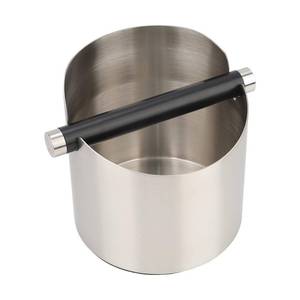 lot 1366 image: Missing Rod Italian Espresso Tapping Box, Stainless Steel Coffee Grinding Tapping Box, With Detachable Tapping Rod And Anti Slip Rubber Base (Silver) - Retail $18
