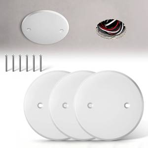 lot 1370 image: 5 Inch White Steel Round Ceiling Cover Plate for Smoke Detector Hole - Retail $8
