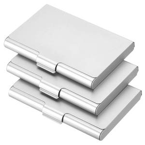 lot 1371 image: TWO PACK Business Card Holder, 2 Pack Aluminum Metal Card Case Professional Pocket Card Holder for Name Card Credit Card, Silver - Retail $10