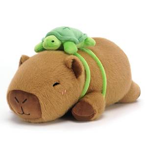 lot 1379 image: SQEQE Weighted Stuffed Animals Capybara with Turtle Backpack, Weighted Capybara Plush, Cute Plushies Pillow Toy for Bed Time, Christmas & Valentines Gift 23.6 Inch 3.8 Lbs - Retail $39