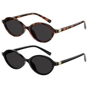 lot 1391 image: ELITERA Retro Oval Sunglasses for Women 90s Vintage Y2K Trendy Narrow Shades, UV Protection Designer Sun Glasses Grey Tortoise - Retail $12