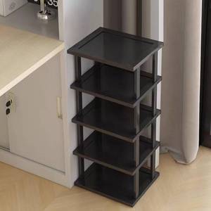 lot 1418 image: Vertical Shoe Rack - Tall Narrow Shoe Rack Organizer for Small Spaces,5 Tier Bamboo Shoen Shelf for Entryway,Closet,Corner,Doorway,Skinny Shoe Shelf Space Saving Shoe Storage,Free Stackable DIY - Retail $20