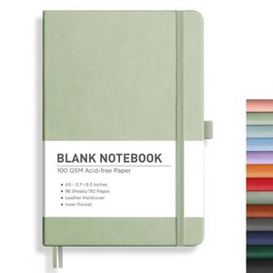 lot 1420 image: DAMAGE ON SPINE Blank Journal Notebook, 192 Pages, A5 Medium Size (5.7 x 8.3) - Retail $10