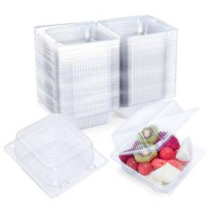 lot 1438 image: Evnlo 100 Count Clear Plastic Containers with Lids for Food, Thickened Disposable Sandwich Containers Clamshell Boxes for Cake Slice, Dessert, Hamburger, Salad, Pastry, Fruits, Takeout Tray - Retail $13