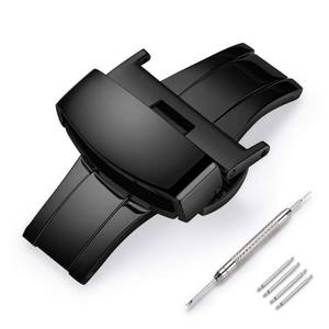 lot 1441 image: TEXNEWS Stainless Steel Deployment Clasp SilverGoldBlackRose Gold Watch Band Buckle Color&Width (14mm,16mm,18mm,20mm,22mm) - Retail $11