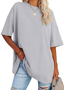 lot 1477 image: YEXIPO Womens Oversized T Shirts Graphic Short Sleeve Loose Tunic Tops - Retail $8