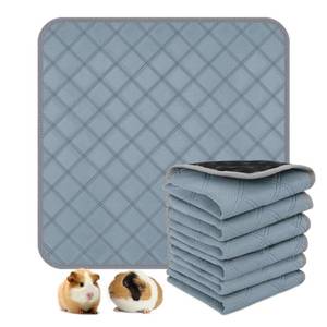 lot 1478 image: HOBBTREE 6 Packs Washable Guinea Pig Cage Liners, Waterproof Guinea Pig Pee Pads Reusable Absorbent Bedding Anti Slip Mats for Small Animals Bunny Rabbit Hamster (12 x 12in) - Retail $15