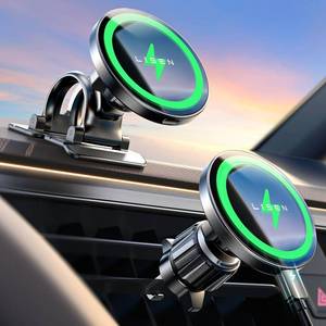 lot 1479 image: LISEN 15W MagSafe Car Mount Charger, Magnetic Phone Holders for Your Car - Retail $29