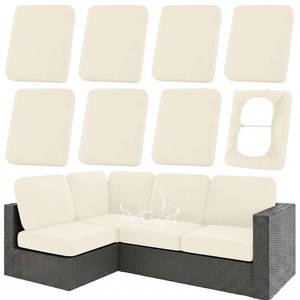 lot 1489 image: hyha Waterproof Outdoor Cushion Covers, Stretch Patio Slipcovers - Retail $53