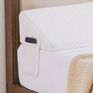 lot 1516 image: Homemate Twin Size��39x10x6�� Bed Wedge Pillow Stopper - Bed Gap Filler(0-8) - Headboard Pillow - Triangle Bloster Pillow Wedges - White - Retail $24