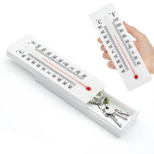 lot 1521 image: Dexspoeny Key Cabinet Outdoor, Key Lock Box, Thermometer Decorative Hide a Keys Lockbox for Outside Waterproof Dexspoeny Secret Hidden Storage Coins, Money and Hold House Spare Keys for Safe Storage - Retail $9