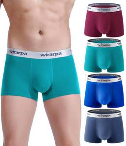 lot 1522 image: wirarpa Mens Trunks Underwear Cotton Boxer Briefs Short Leg Underpants Blue 3X-Large - Retail $20
