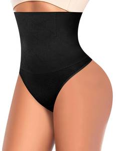 lot 1528 image: Werena Tummy Control Thong Shapewear for Women High Waist Shaping Underwear Seamless Shaper Panties(C# Black (High Waisted), Small) - Retail $16