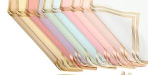 lot 1555 image: YahendaSheets Flower Wrapping Papers23x23 Flower Bouquet Paper with Gold Edge Korean Style Bouquet Wrapping for Wedding Bridal Shower Anniversary Floral Supplies(Chic Color) - Retail $70