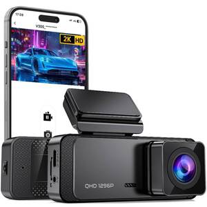 lot 1563 image: Veement 1296P Dash Cam Front, WiFi Dash Camera for Cars with App - Retail $25