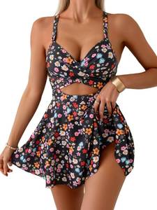 lot 1567 image: B2prity Womens Swim Dress Tummy Control One Piece Swimsuit with Skirt 2XL - Retail $51