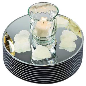 lot 1577 image: 8 Round Mirror Centerpieces for Tables Decorations, 10 Pack Acrylic Circle Mirror Tray Candle Plate 2mm Thickness Mirror Centerpiece Table Decorations for Wedding Decorations Party, Wall Decor - Retail $16