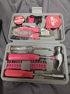lot 1581 image: LIRFIX 24Pcs Pink Home Repair Tool Kit for Women - Compact Mini Starter Hardware Set with Hammer, Pliers, Screwdrivers - Portable Household Hand Tools, Ideal Christmas & New Year Gift for Ladies - Retail $16