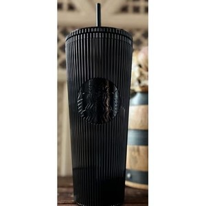 lot 14 image: $46 Starbucks 24oz Pleated Metallic Black Cold Cup Tumbler