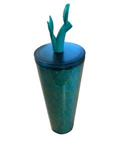 lot 16 image: 24 ounce Starbucks Cold Cup mermaid style with lid and flexible straw