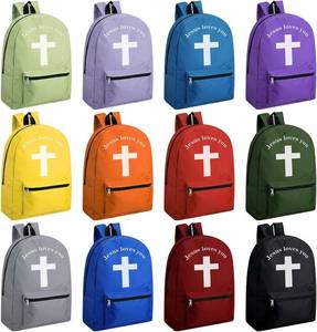 lot 32 image: Amylove 12 Pcs Kids Christian Backpacks 17 Cross (Multicolor)