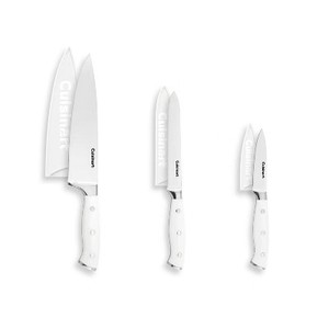 lot 37 image: Cuisinart White Triple Rivet 6pc Chef Set with Blade Guards