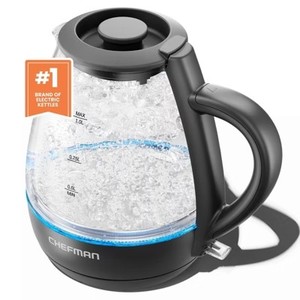 lot 41 image: Chefman 1L Rapid-Boil Kettle with Automatic Shutoff - Black
