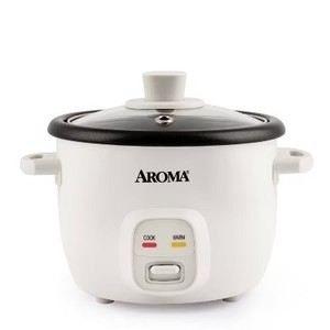 lot 49 image: Aroma 4 Cup Pot Style Rice Cooker - White