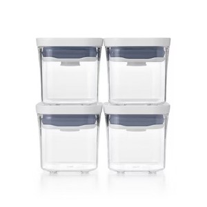 lot 50 image: OXO POP 4pk Mini Plastic Food Storage Containers White, 0.2L
