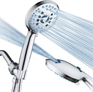 lot 60 image: AquaCare 8-mode High Pressure Handheld Shower Head, 6 ft Hose