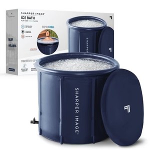 lot 61 image: $70 Sharper Image Ice Bath Portable 31.5 Inflatable Pool - Navy