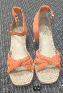 lot 66 image: NWT Vince Camuto Espadrille Wedge Sandal Coral Size 8M
