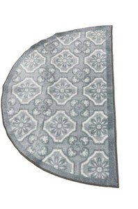 lot 80 image: Nourison Diamond Damask 39x24 washable slice rug light grey