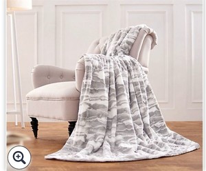 lot 84 image: Dennis Basso 60  70 Faux Fur Oversized Throw