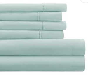 lot 105 image: Twin Home Reflections 1200TC Cotton Blend Sheet Set - Seaglass