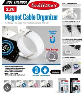 lot 128 image: DooHicky 3.3ft Magnetized Charging Cable, USB-USB-C, Black