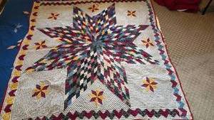 lot 975 image: Hand sewn quit 71x67 stained