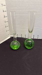 lot 1017 image: Bubble art glass vases